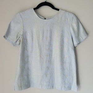 The Limited Ice Blue Gold Shimmer Sknakeskin Top